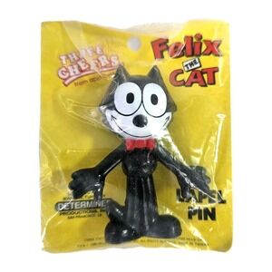 Vintage Felix The Cat Lapel Pin 1989 Three Cheers from Applause ~2" Brooch NOS